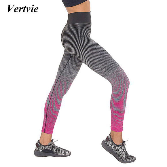 Vertvie Yoga Pants Women High Waist Strip