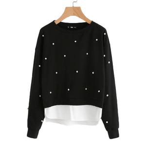 SHEIN Sweatshirt Woman Pearl Beading