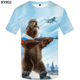 KYKU Brand Russia T-shirt Bear Shirt