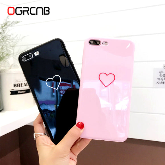 Lovely Heart Painted Phone Case For iphone